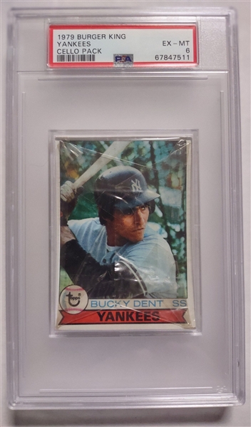 1979 Burger King Yankees Cello Pack PSA 5 (Bucky Dent on top)