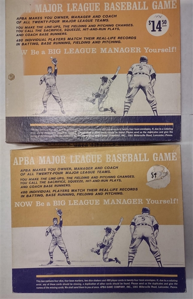 Lot of 2 APBA Baseball Board Games 1975 & 1976