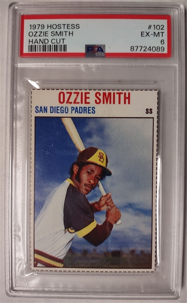 1979 Hostess Complete Set of 150 hand cut baseball cards with #102 Ozzie Smith Rookie PSA 6 (EX-MT)