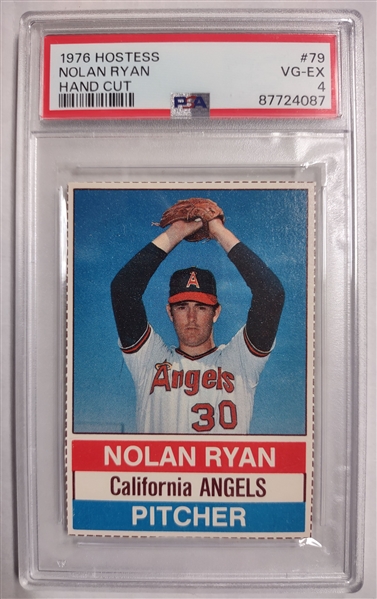 1976 Hostess Complete Set of 150 hand cut baseball cards with #114 George Brett PSA 6 (EX-MT) and #79 Nolan Ryan PSA 4 (VG-EX)