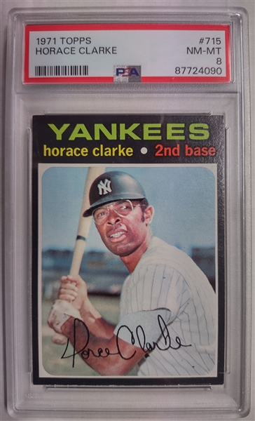 1971 Topps #715 Horace Clarke PSA 8 (NM-MT)