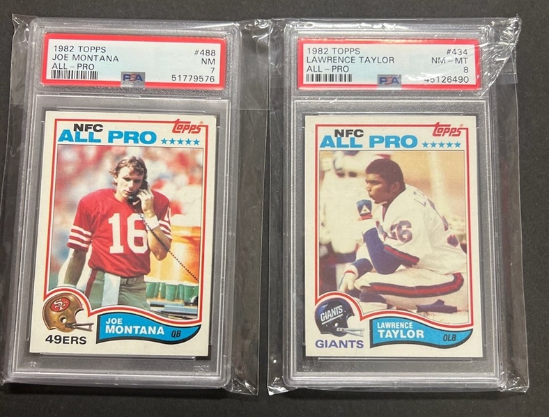 1982 Topps Football Complete Set with PSA 8 Lawrence Taylor & PSA 7 Joe Montana