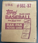 1987 Topps Baseball Cards Rack Pack (Rak-Pak) Sealed Case 