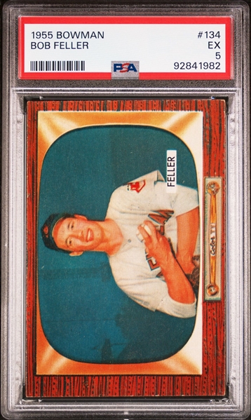 1955 Bowman # 134 Bob Feller PSA 5 (EX)