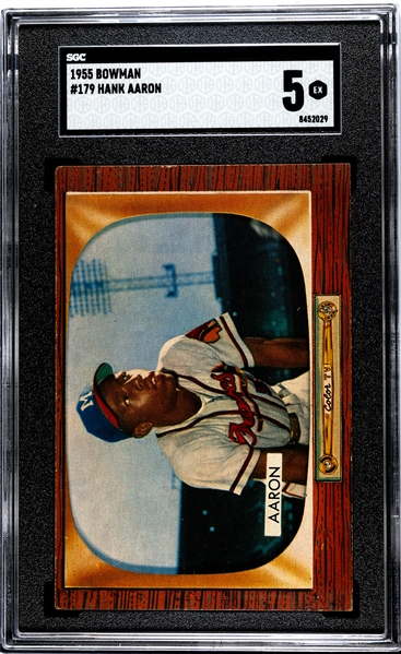 1955 Bowman Hank Aaron #179 SGC 5