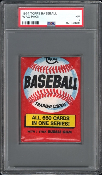 1974 Topps Baseball Unopened Wax Pack PSA 7