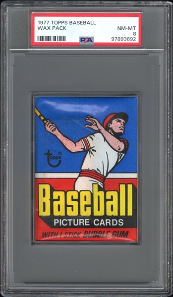 1977 Topps Baseball Unopened Wax Pack PSA 8