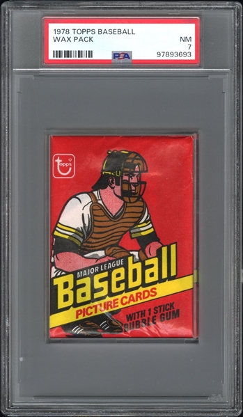 1978 Topps Baseball Unopened Wax Pack PSA 7