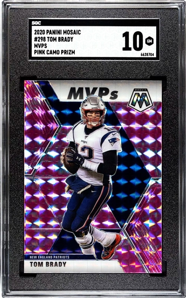 2020 Mosaic TOM BRADY MVPs #298 Camo Pink Prizm SGC 10 Gem Mint Patriots