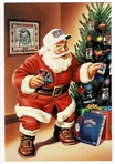 1990 Pro Set Football Santa Claus Greeting Card Dealer Promo