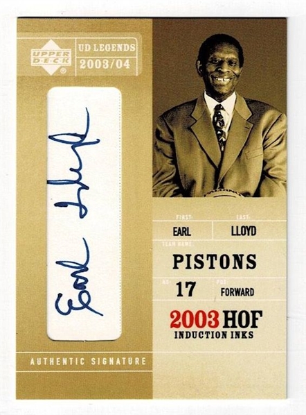 2003-04 Upper Deck Legends Earl Lloyd 2003 HOF Induction Inks #HOF-EL