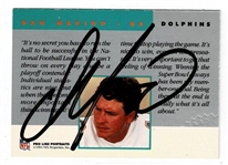 1991 Pro Line Portraits Dan Marino Autographed Card