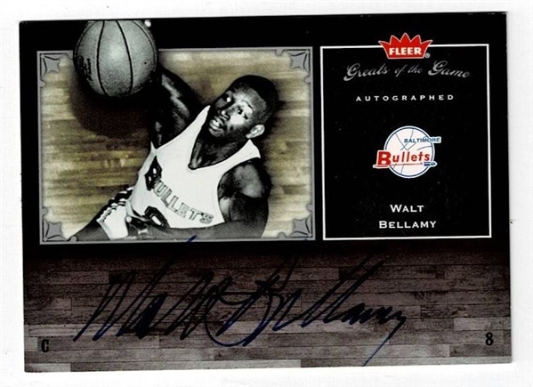 2005 Fleer Greats of the Game Autograph Walt Bellamy #GG-WB