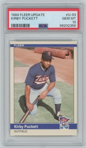 1984 Fleer Update Complete Set with Kirby Puckett PSA 10