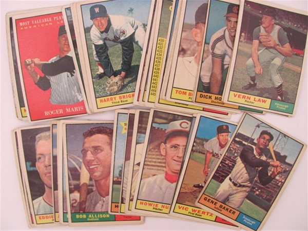 1961 Topps 59-card lot (LOW GRADE)