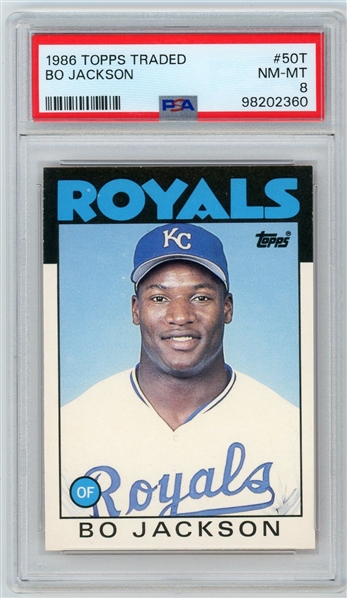 1986 Topps Traded Bo Jackson #50T PSA 8