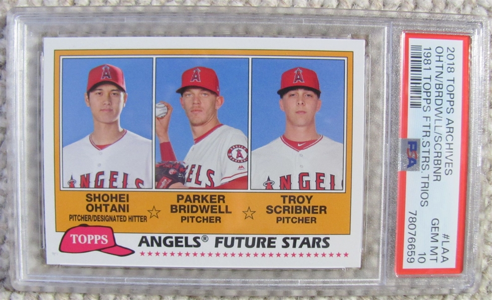 2018 Topps Archives 1981 Future Stars Trios #FS-LAA Shohei Ohtani PSA 10 Rookie