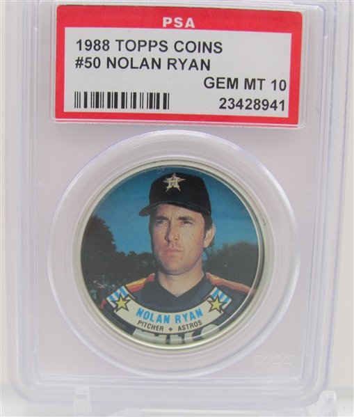 1988 Topps Coins #50 Nolan Ryan PSA 10 Gem Mint 