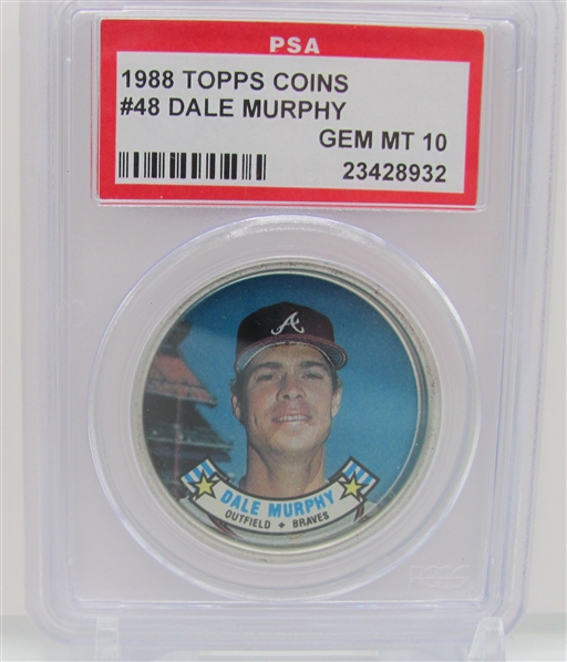 1988 Topps Coins #48 Dale Murphy PSA 10 Gem Mint 