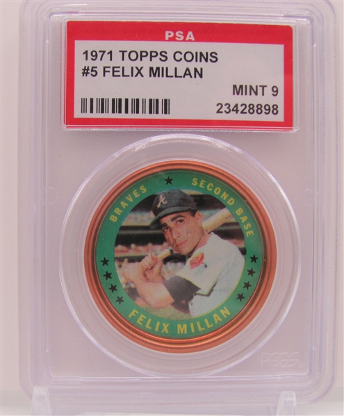 1971 Topps Coins #5 Felix Millan PSA 9 Mint