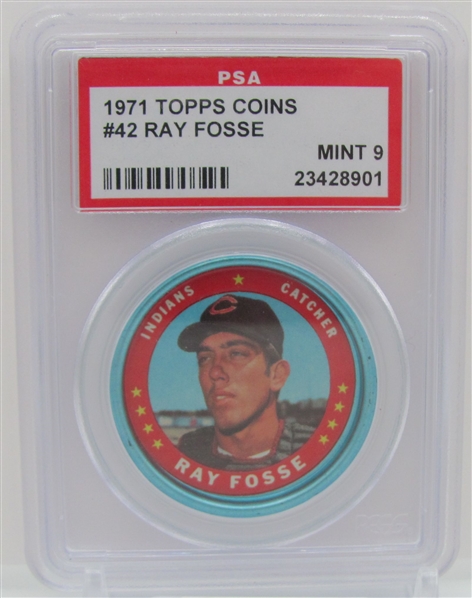 1971 Topps Coins #42 Ray Fosse PSA 9 Mint