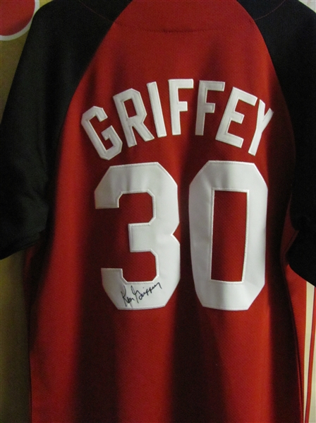 Ken Griffey Sr. Majestic Autographed Cincinnati Reds Jersey JSA Certified Size L