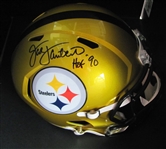 Jack Lambert Signed Full Sized Replica Gold Football Helmet with "HOF 90" inscription. JSA Certified