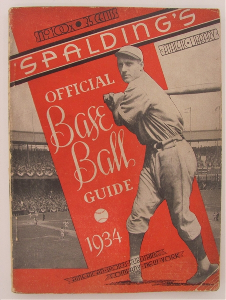 1934 Spaldings Official Baseball Guide