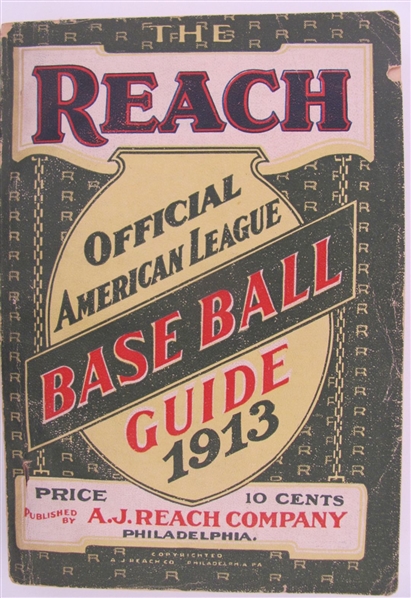 1913 Reachs Official American League Baseball Guide