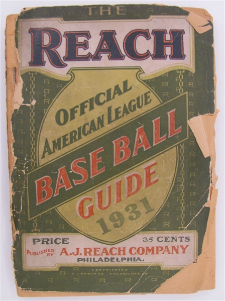 1931 Reachs Official American League Baseball Guide