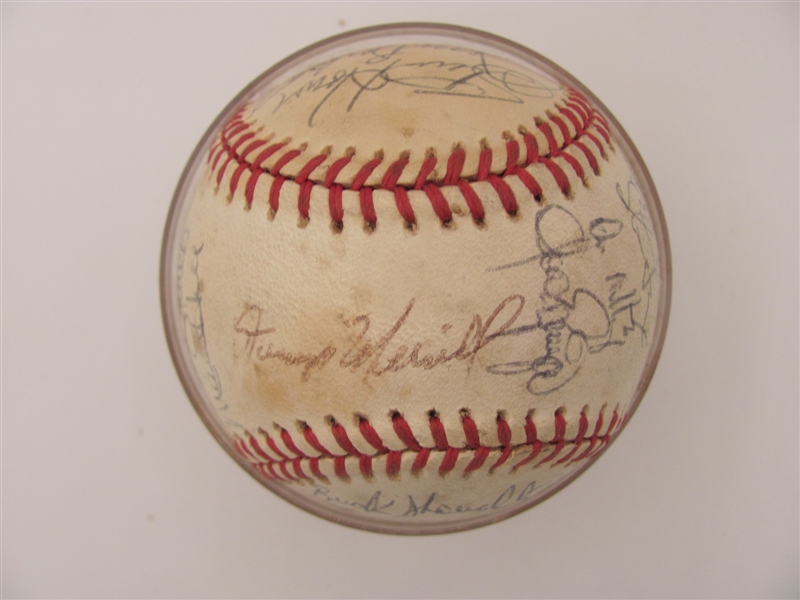 1991 New York Yankees Team Autographed Ball including Don Mattingly, Graig Nettles, Buck Showalter, Steve Sax, and 25 other signatures JSA Full Letter Certified