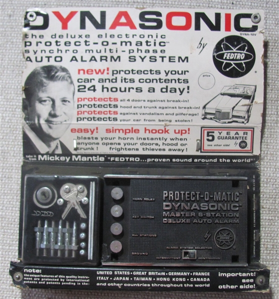 Mickey Mantle Dynasonic Protect-O-Matic Auto Alarm System