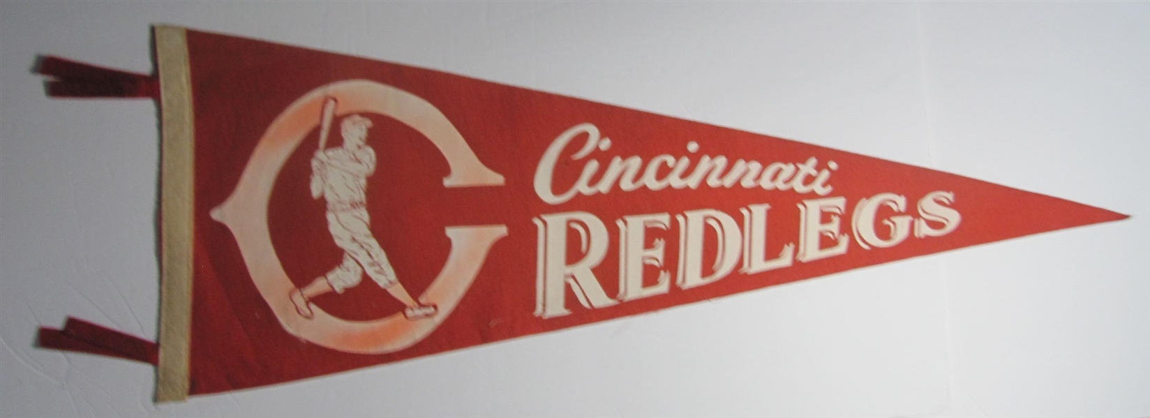 1950s Cincinnati Redlegs Pennant 30 Inches