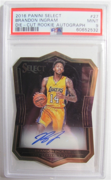 2016 Panini Select Brandon Ingram #27 Rookie Die Cut Autograph 71/199 PSA 9 MINT