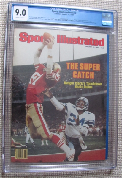 1982 Sports illustrated Newsstand Dwight Clark The Catch CGC 9.0