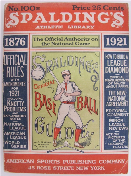 1921 Spaldings Official Baseball Guide