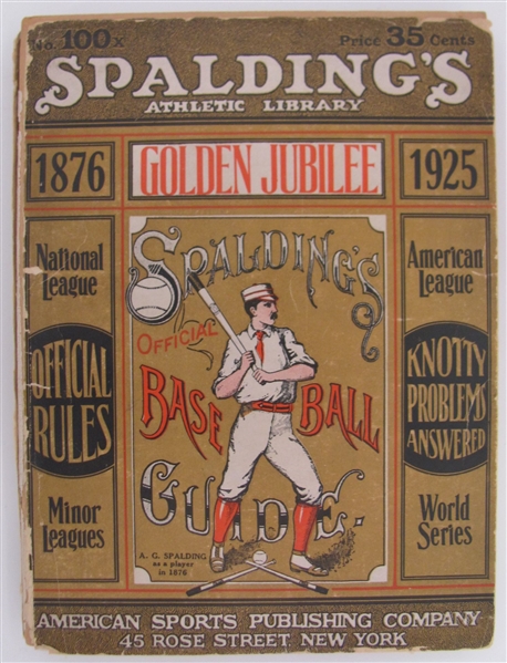 1925 Spaldings Official Baseball Guide