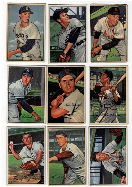 Lot of 45 1952 Bowman Baseball Cards #2-216