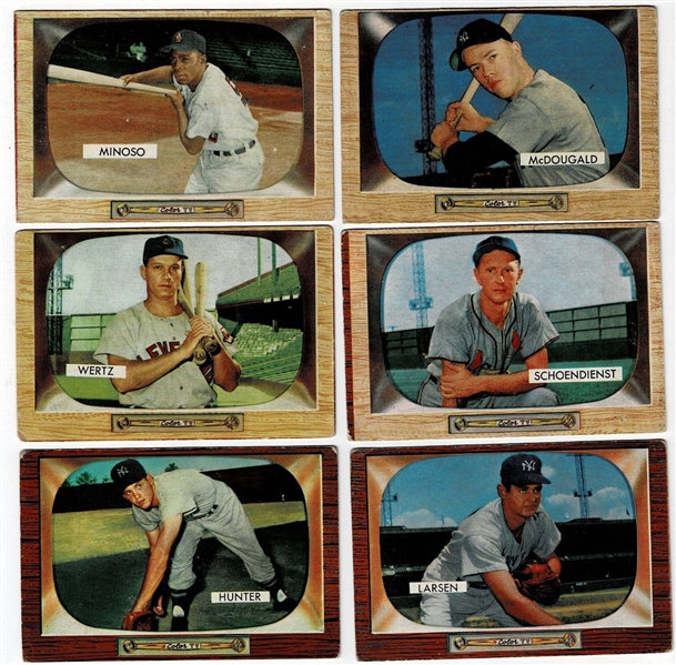 Lot of 105 1955 Bowman Baseball Cards #9-291