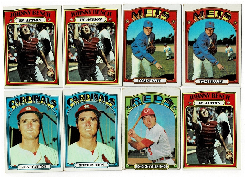 Lot of 1342 1972 Topps Baseball Cards including hi numbers