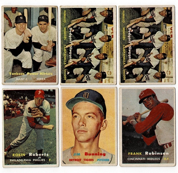 Lot of 118 1957 Topps Baseball Cards #11-405