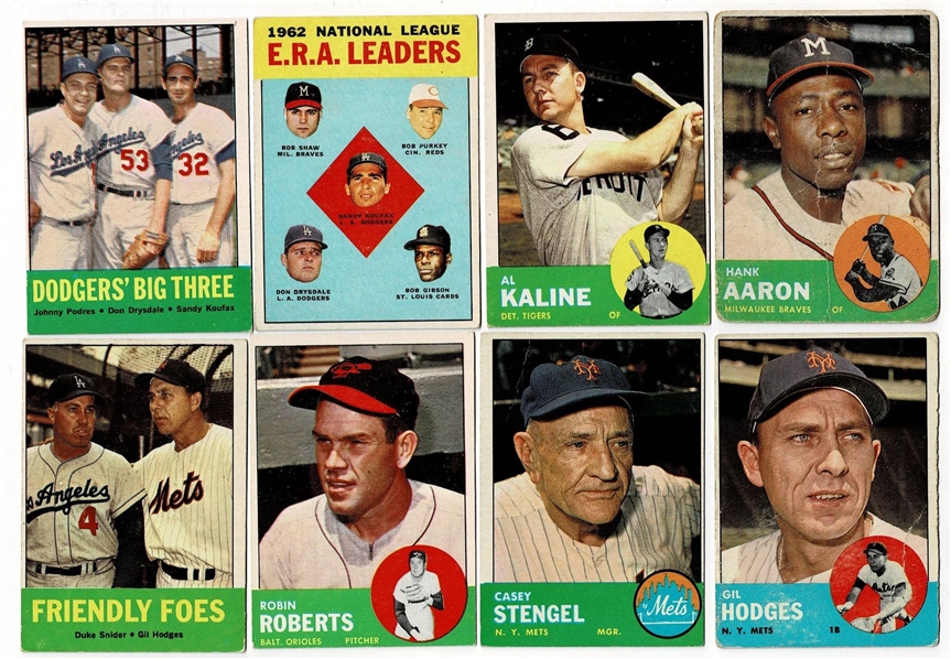 Lot of 339 1963 Topps Baseball Cards #4-555