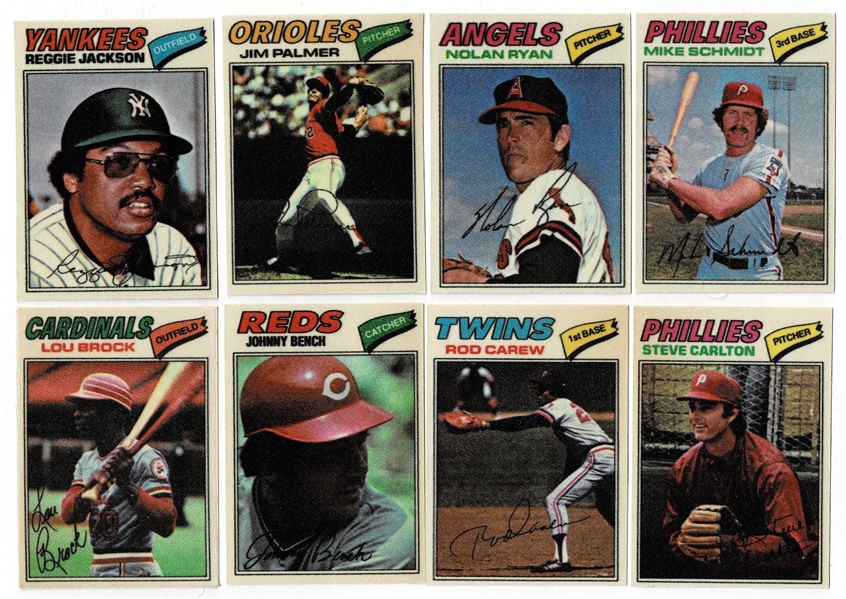 1977 Topps Cloth Sticker Baseball Set Near Mint with Both Puzzles and wrapper.