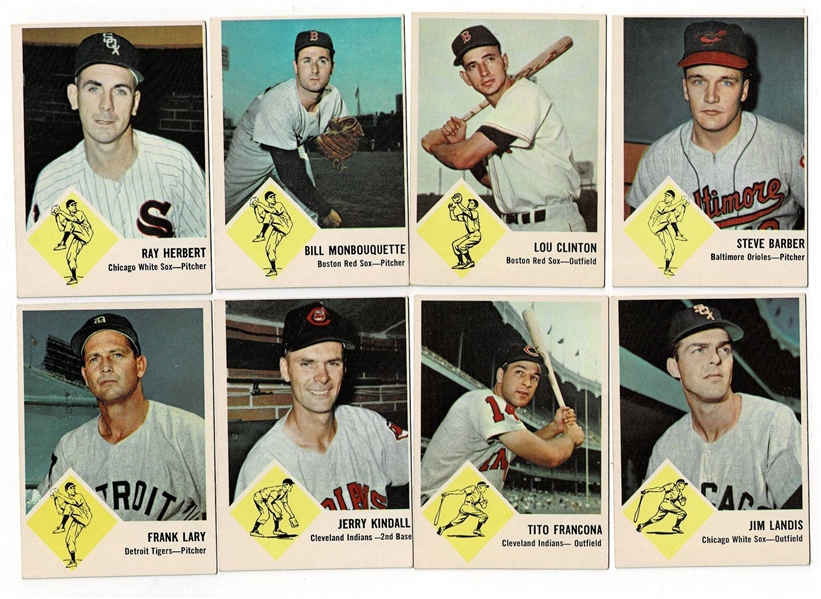 Lot of 42 Different 1963 Fleer Baseball Cards