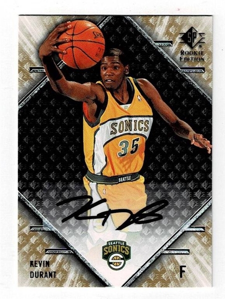 2007-08 SP Rookie Edition Kevin Durant Rookie Auto Autograph RC #61