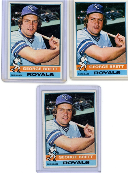 1976 Topps George Brett #19 Lot of 3 Baseball Cards G to EX-MT