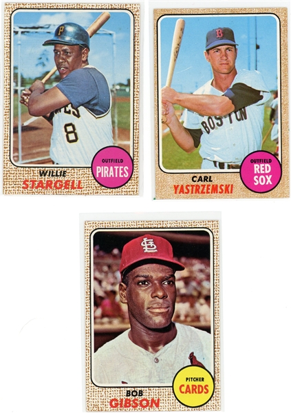 1968 Topps Willie Stargell #86 VG-EX - 1968 Topps Carl Yastrzemski #250 EX - 1968 Topps Bob Gibson #100 EX