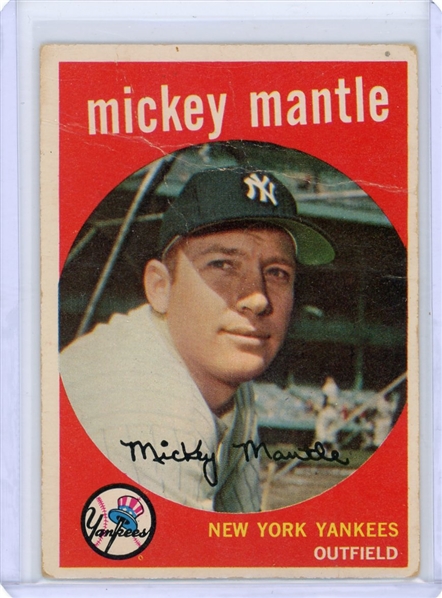 1959 Topps Mickey Mantle #10 POOR