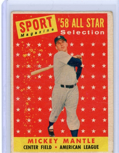 1958 Topps Mikey Mantle All-Star #487 FAIR