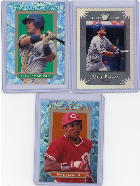 1994 Donruss Elite Series 3 Card Lot Edgar Martinez, Mike Piazza, Barry Larkin